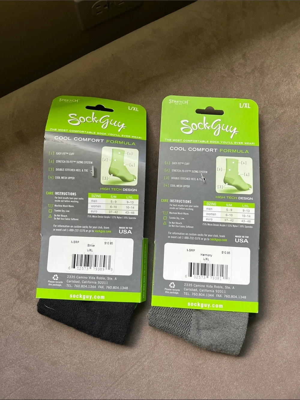 Sock Guy Men’s Casual Crew Socks - Pink & Gray, L/XL